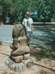 165 Tahiti Gauguin Museum - Jerry with Statue.JPG (56 KB)